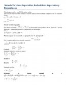 Método Variables Separables, Reducibles a Separables y Homogéneas