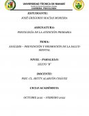 ANÁLISIS – PREVENCIÓN Y PROMOCIÓN DE LA SALUD MENTAL