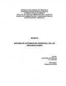 SISTEMA DE INFORMACIÓN GERENCIAL EN LAS ORGANIZACIONES