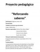 Proyecto pedagógico “Reforzando saberes”