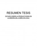 ESTUDIO SOBRE LA PRODUCTIVIDAD EN LA MINERÍA DEL COBRE EN CHILE
