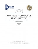 PRACTICA 1 “SUMADOR DE 32 BITS (4 BYTES)”