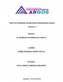 Petroleo en tiempos de covid