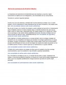 Teoría de la jerarquía de Abraham Maslow