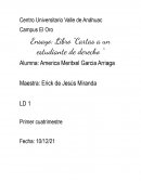Ensayo: Libro “Cartas a un estudiante de derecho “