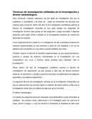 Técnicas de investigación utilizadas en la investigación y diseño metodológico
