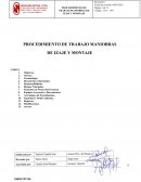 PROCEDIMIENTO DE TRABAJO MANIOBRAS DE IZAJE Y MONTAJE