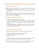 Objetivos estratégicos y descripción de la propuesta productiva