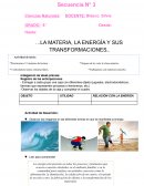 LA MATERIA, LA ENERGÍA Y SUS TRANSFORMACIONES