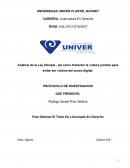 Análisis de la Ley Olimpia , así como fomentar la cultura jurídica para evitar ser víctima del acoso digital