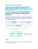 La oración: concepto y elementos