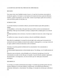 LECTURA EN EL PROCESO DE APRENDIZAJE. Página 1