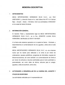 Memoria Descriptiva HERMANOS SILVA. Página 1