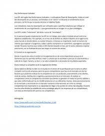 Key Performance Indicator. Página 1