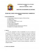 SÍLABO DEL CURSO: INTELIGENCIA DE NEGOCIOS Y MINERÍA DE DATOS