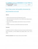 Foro: Cómo actuar ante posibles situaciones de discriminación en el aula