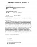 INFORME DE TERAPIA DE LENGUAJE