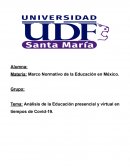 Análisis de la Educación presencial y virtual en tiempos de Covid-19