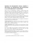 MODELO DE REGRESIÓN LINEAL (SIMPLE Y MÚLTIPLE) EN PROBLEMAS RELACIONADOS A LA CONTABILIDAD Y AUDITORÍA