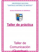 Taller de práctica Taller de Comunicación (Quechua)
