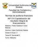 Capitalización del resultado integral de financiamiento