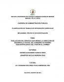 EVALUACIÓN DEL SERVICIO QUE BRINDA LA DIRECCIÓN DE DESARROLLO SOCIAL DEL GOBIERNO AUTÓNOMO DESCENTRALIZADO DEL CANTÓN EL CARMEN
