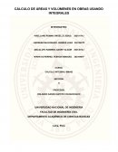 CÁLCULO DE ÁREAS Y VOLÚMENES EN OBRAS USANDO INTEGRALES