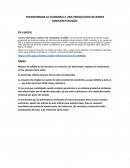 TRANSFORMAR LA ECONOMÍA A UNA PRODUCTORA DE BIENES MANUFACTURADOS