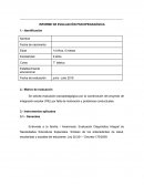 INFORME DE EVALUACIÓN PSICOPEDAGÓGICA