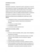 Actividades de inversión. Clasificación de entradas y salidas