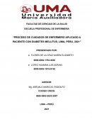 PROCESO DE CUIDADOS DE ENFERMERO APLICADO A PACIENTE CON DIABETES MELLITUS