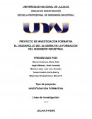 EL DESARROLLO DEL ÁLGEBRA EN LA FORMACIÓN DEL INGENIERO INDUSTRIAL