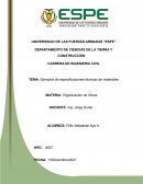 Ejemplos de especificaciones técnicas de materiales