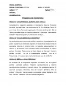 PROGRAMA DE CONTENIDOS DE HISTORIA