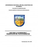 GUÍA PARA LA ELABORACIÓN Y PRESENTACIÓN DEL PLAN DE MARKETING