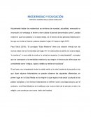 MODERNIDAD Y EDUCACION