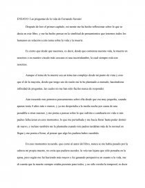 Ensayo de las preguntas de la vida de Fernando Savater. Página 1