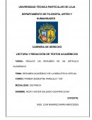 RESUMEN ACADÉMICO DE LA BIBLIOTECA VIRTUAL