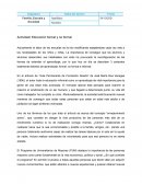 Actividad: análisis crítico de la educación formal y no formal, con una defensa de la validez y el reconocimiento de esta última