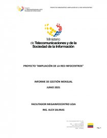 PROYECTO EMBLEMÁTICO AMPLIACIÓN DE LA RED INFOCENTROS. Página 1