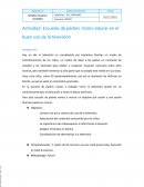 Actividad: Escuelas de padres. Cómo educar en el buen uso de la televisión