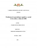 Problemas de aprendizaje cognitivo y social de los niños y niñas de EBR