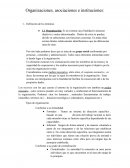 Organizaciones, asociaciones e instituciones