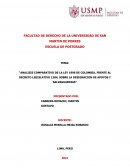 “ANALISIS COMPARATIVO DE LA LEY 1996 DE COLOMBIA, FRENTE AL DECRETO LEGISLATIVO 1384, SOBRE LA DESIGNACION DE APOYOS Y SALVAGUARDIAS”