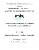 Construcción de un Sistema de Gestión de Calidad Universitaria