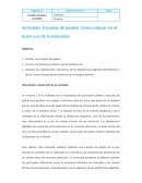 Actividad: Escuelas de padres. Cómo educar en el buen uso de la televisión