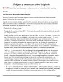 Peligros y amenazas sobre la iglesia