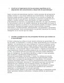 ¿Cuál es la importancia de los procesos cognitivos en la adquisición del conocimiento y desarrollo de aprendizaje?