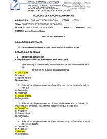 CONECTORES Y RECURSOS RETÓRICOS. Página 1