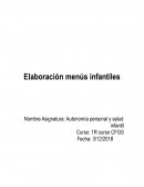 Elaboración menús infantiles